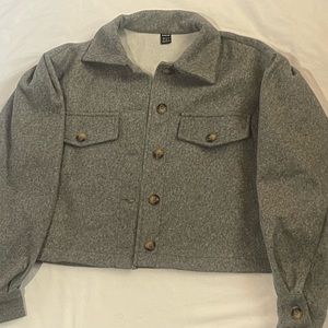 Shein Marled Drop Shoulder Crop Overcoat